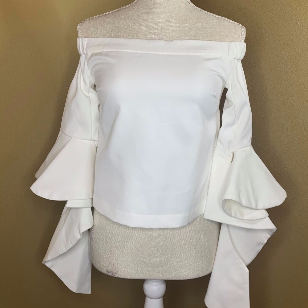 Chicwish Off The Shoulder Ruffle Top